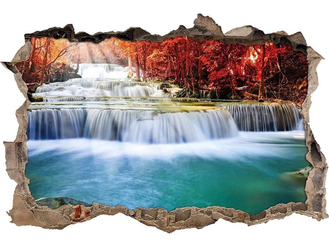 Adesivos Muraux Petite Cascata Autocollant Adesivo Mural Para Salão De Beleza Chambre Cuisine Bureau Adulto Enfant 80x120cm
