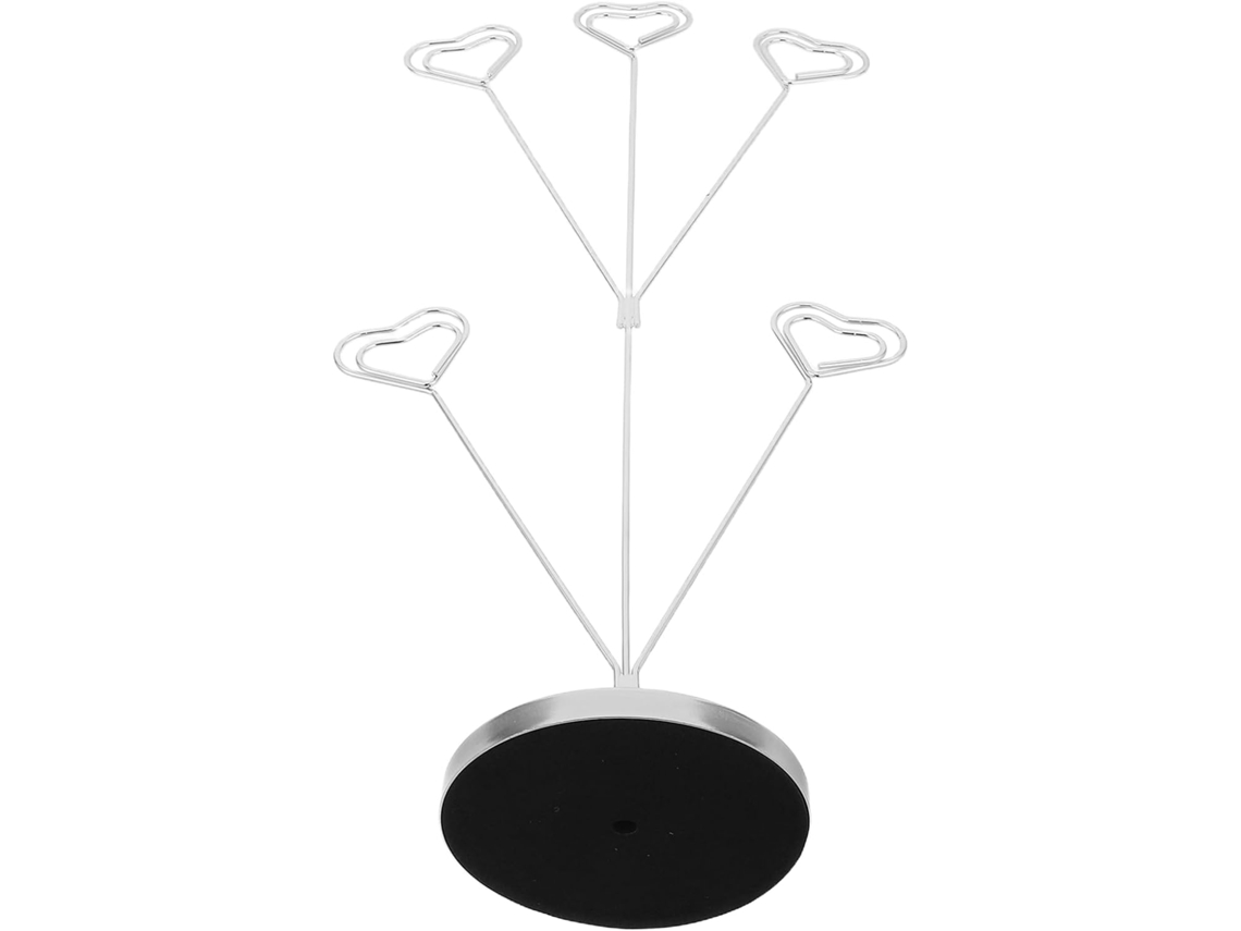 Porta-retratos em formato de coração com 5 pinos metálicos multifuncionais para cartões, fotos e números - GOKOCO
