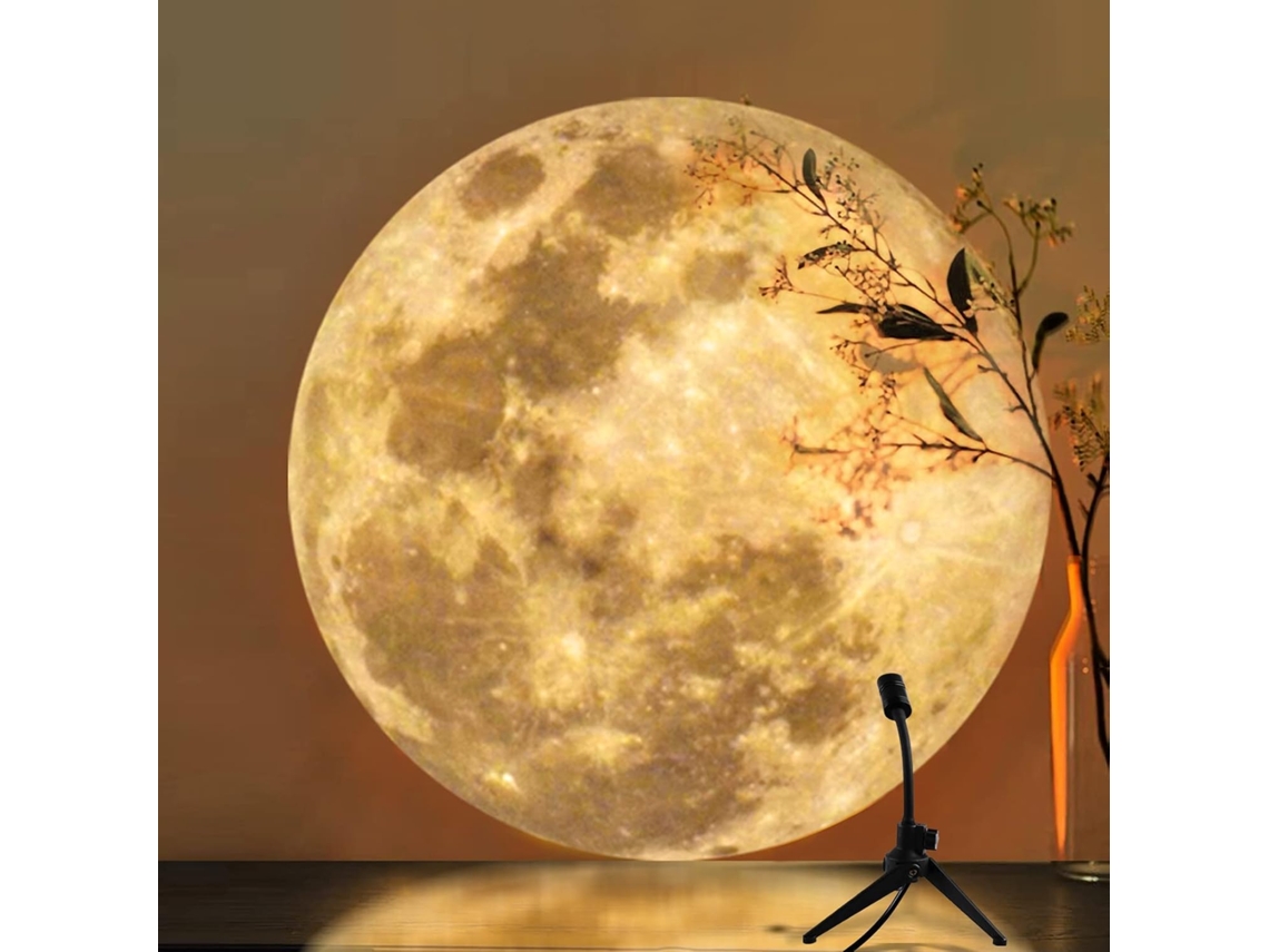 Projetor de Lua com Luz Noturna, Projeção Lunar de 360° U BRILVIBERA