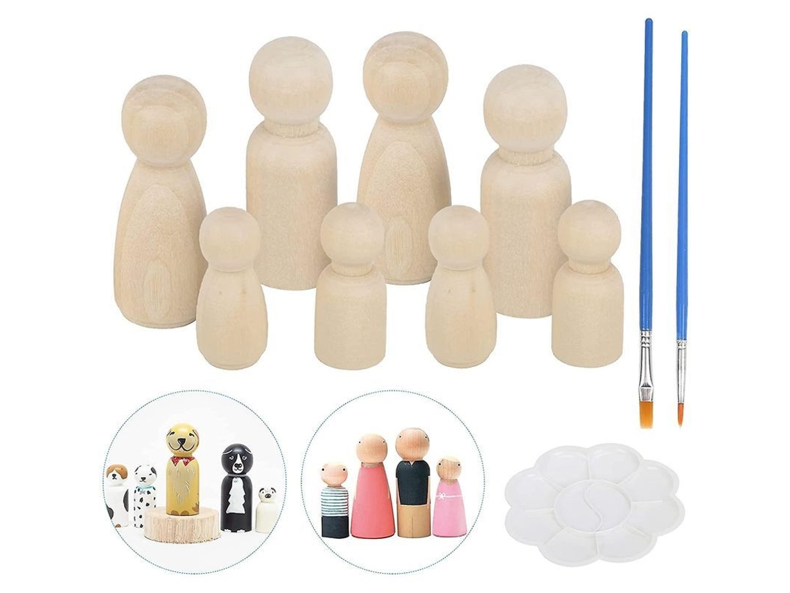 50 Peças De Bonecos De Madeira Inacabados Para Manuais Diy Decorativos Brinquedos Criativos