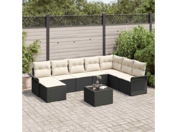Vidaxl Conjunto De Sofá De Jardim 9 Unid. Castanho Rattan Sintético