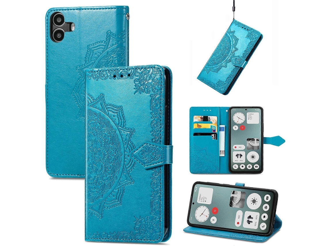 Capa De Celular Em Couro Com Estampa De Mandala E Flor Para Nothing Cmf Phone 1