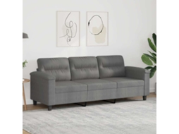 Vidaxl Sofá De 3 Lugares 180 Cm Tecido De Microfibra Cinzento-escuro