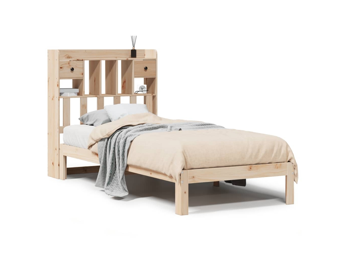 Cama com Estante Sem Colchão 90x200 Cm Pinho Maciço MAISON EXCLUSIVE