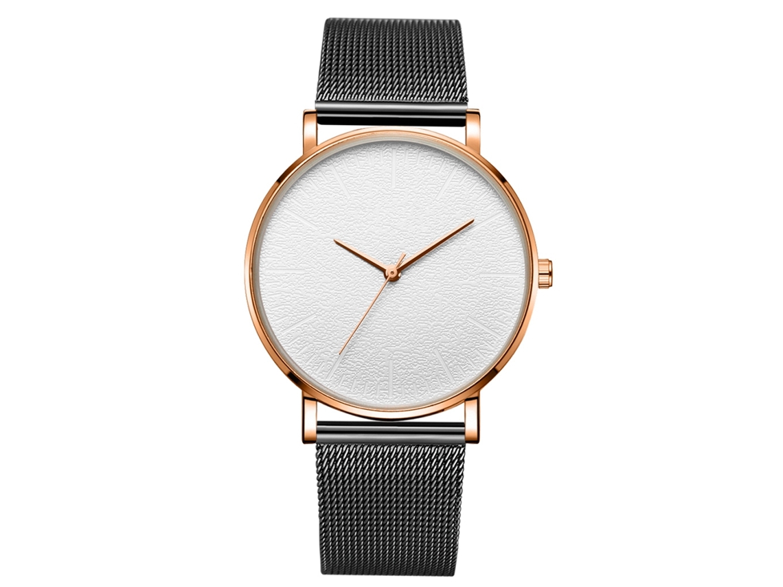 Relógio de quartzo unissex Gaiety, estilo casual, com pulseira de liga metálica.