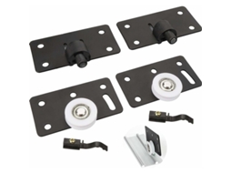 Rodízios silenciosos ajustáveis (30 mm) – Fabricados em nylon e liga metálica, adequados para roupeiros e janelas.