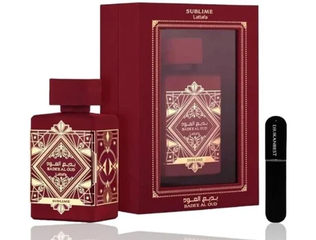 Perfume Badee Al Oud Sublime Unissex Original 100ml Eau de Parfum Brinde Atomizador 5ml DRIKANBEST Recarregável