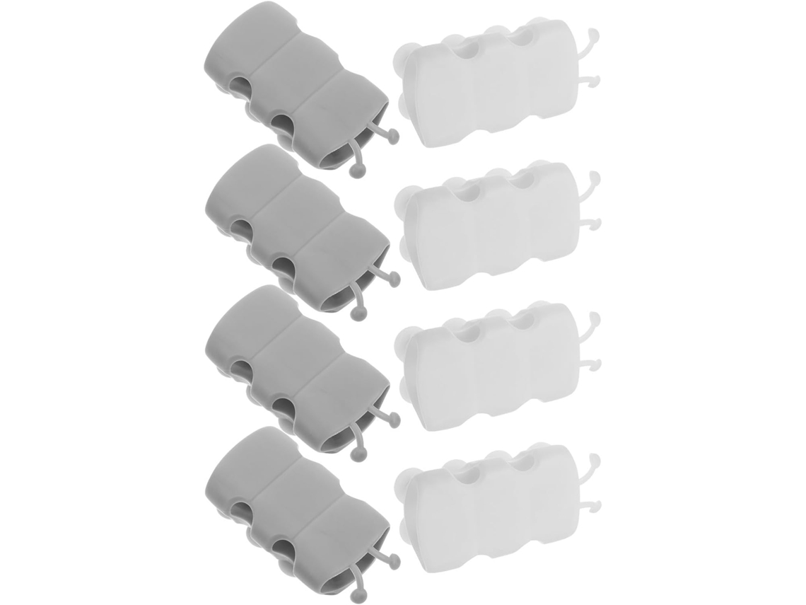 Conjunto de 8 suportes de silicone para chuveiro com ventosa resistente, à prova de furos e compatíveis.