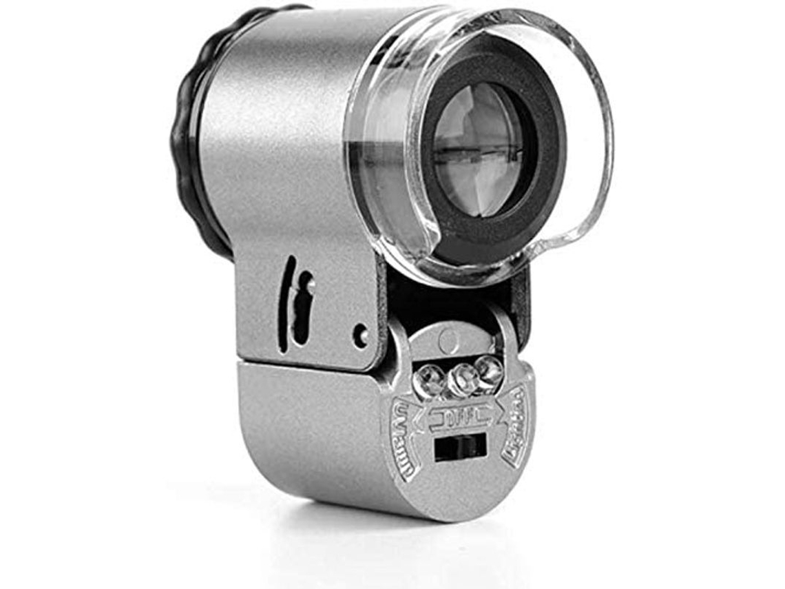 2026 lupa de Bolsillo Portátil de 50 Aumentos Con Luz Uv Y Led, Ligera Y de Mano para Inspeccionar Objetos Pequeños.