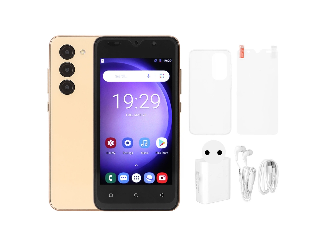 Celular Desbloqueado 3g 5.0 Polegadas Ips Hd 4gb Ram 32gb Rom Reconhecimento Facial Android 10 Dourado