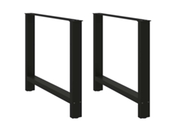 Vidaxl Pés Para Mesa De Jantar , Pretos, 2 Peças, 100x (72-73) Cm, Aço