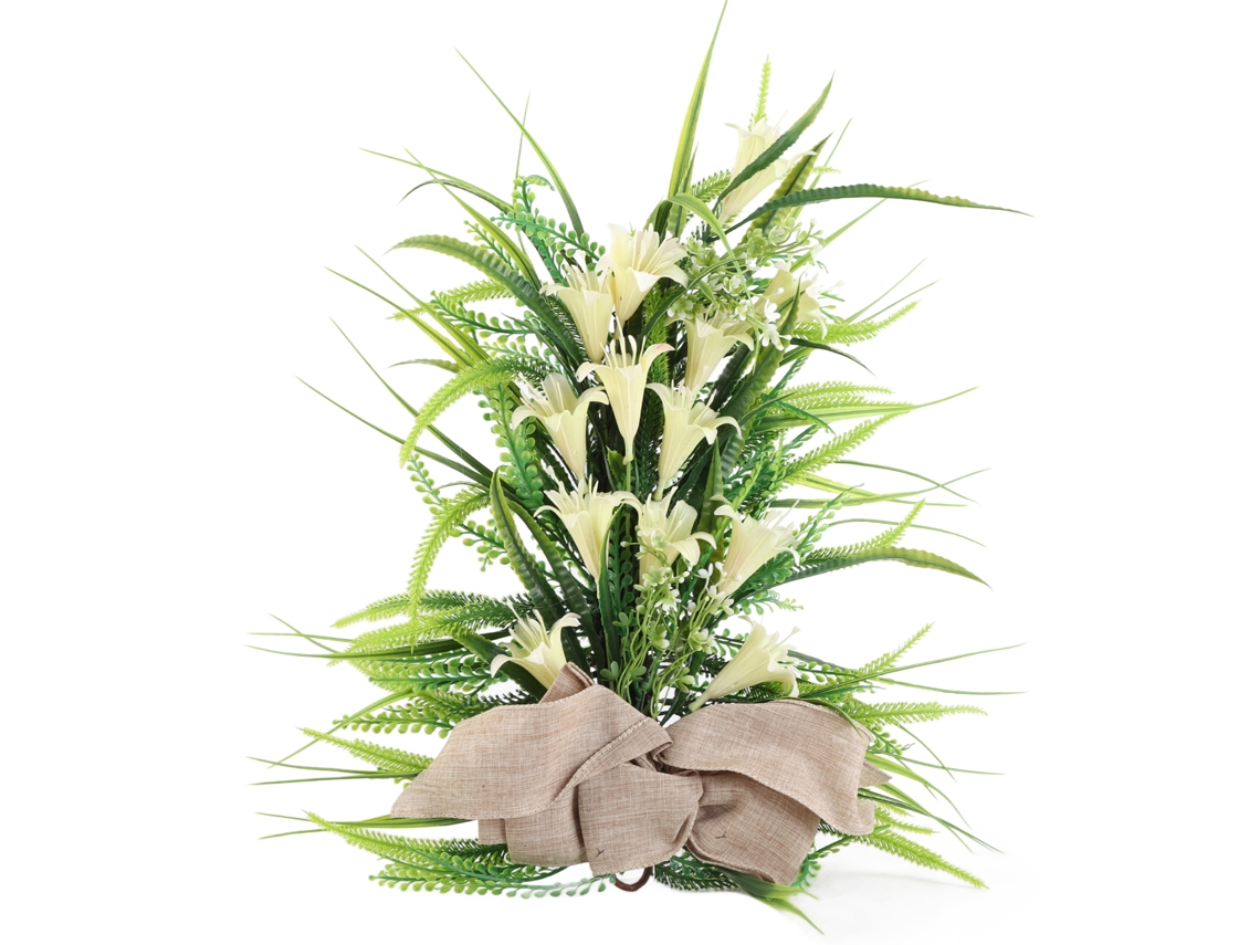 Wreath De Lírios Laxiscreed Decorativo Para Porta Na Páscoa, Ideal Para Entardes Festivas