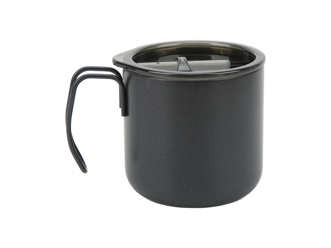 Caneca Inox 350ml Isolada com Alça Preta
