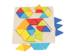 Primerox quebra cabeças Hexagonais de Madeira para Crianças com Blocos de Formas Geométricas Educativos Seguros