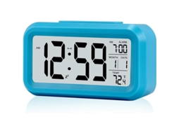 2026-reloj Despertador Digital Batería Con Luz Nocturna Inteligente Temperatura Fecha Lcd Azul Dormitorio Oficina