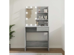 Vidaxl Toucador Com Leds 74,5x40x141 Cm Sonoma Cinza