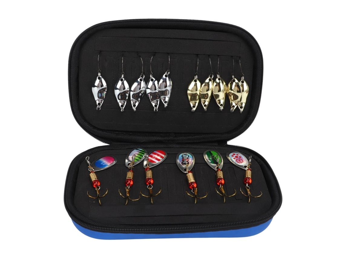 Kit de Iscas e Cebos de Pesca com Bolsa de Armazenamento para Água Doce e Salgada