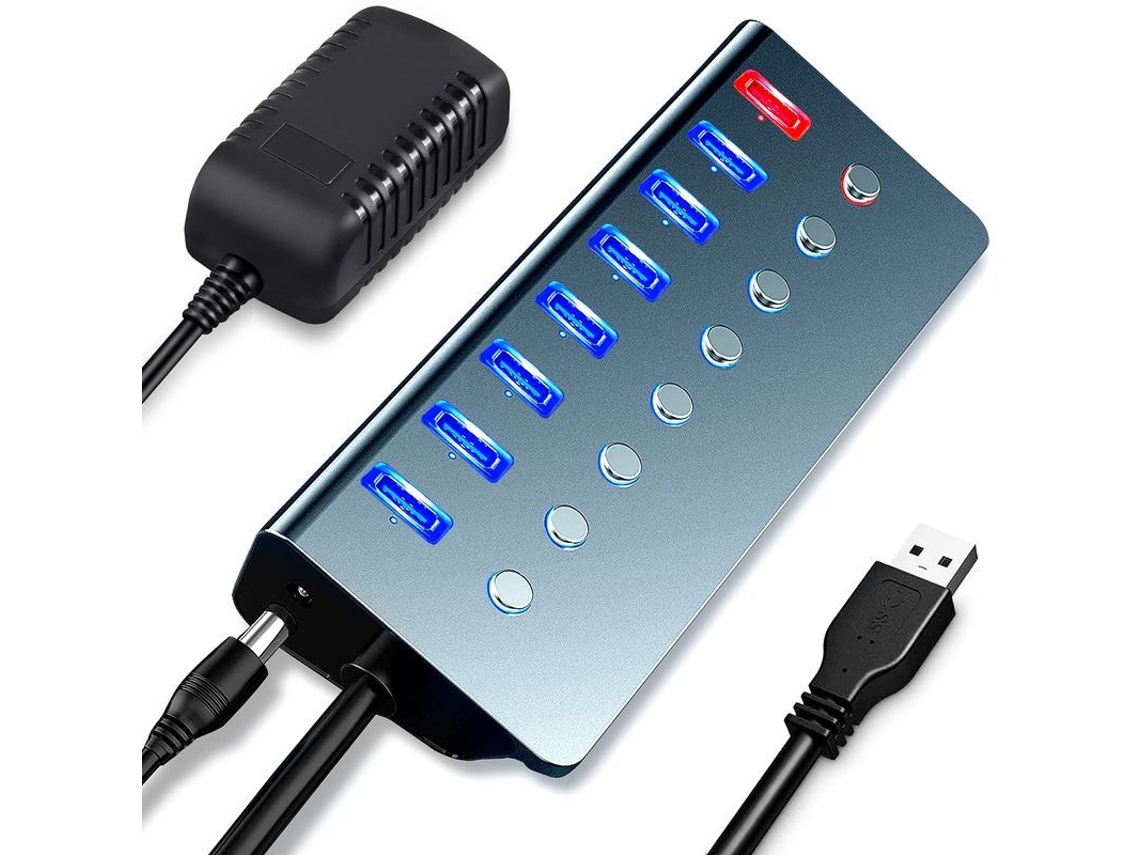 Hub Usb com Alimentação 7 Portas e Carregamento Inteligente YURU