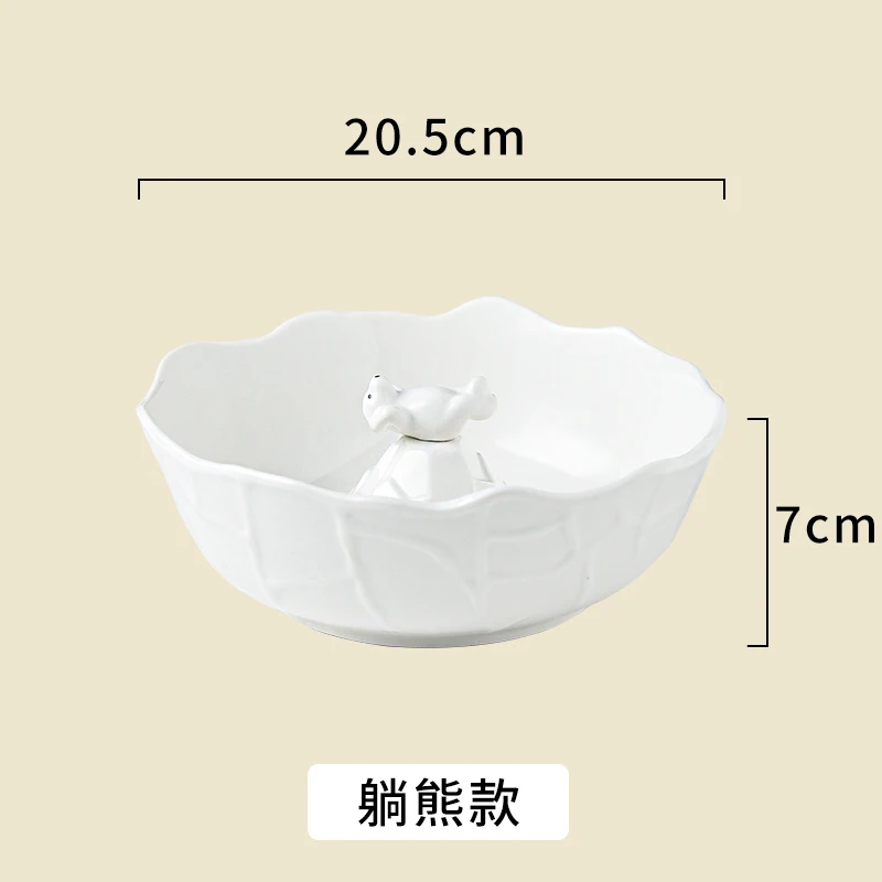 Tigela de Cerâmica em Formato de Urso Polar , Tigela Criativa para Salada MDUG (estilo A, 20 Cm)