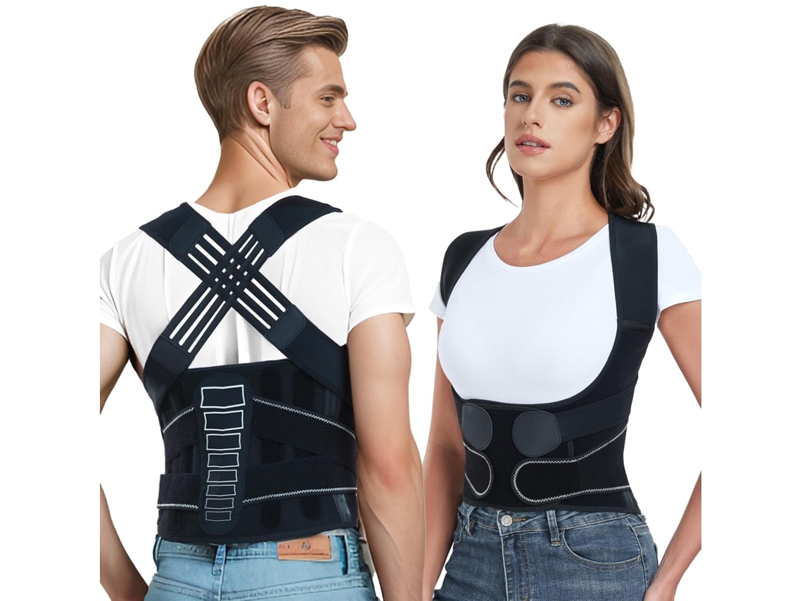 Elysve Corretor Postural Ajustável Preto M, Cinto