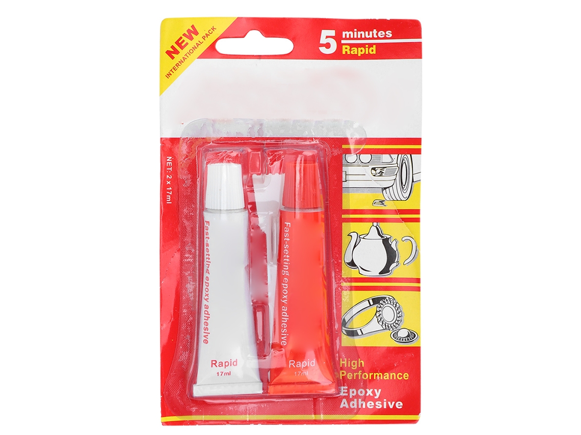 Cola Epóxi Ab Rápida 5 Minutos Para Madeira Metal Vidro 17ml