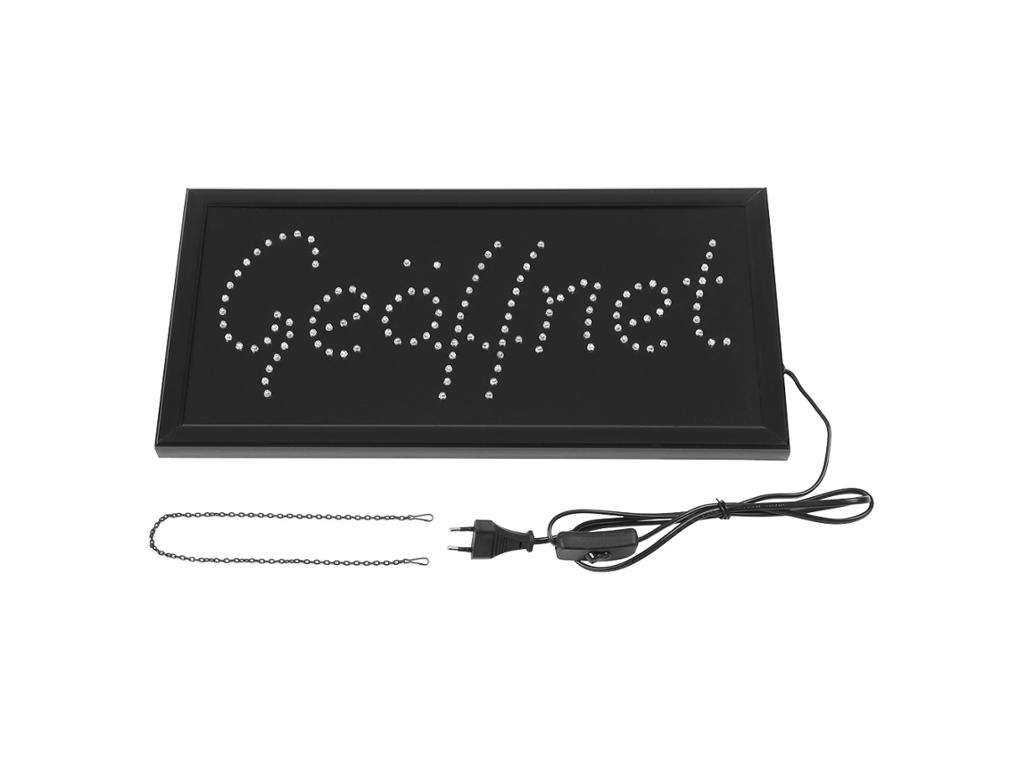 Placa Led Neon Amarela Alto Brilho Loja