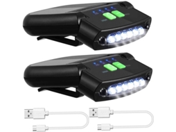 Luz de capacete LED recarregável, 2 unidades, USB | S/MARCA