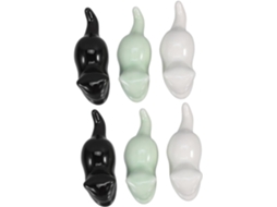Villcase Conjunto De 6 Peças Porta Canetas Ceramica Formata Gato Fofo, Suporte Pinceis, Porta Pencel, Porta