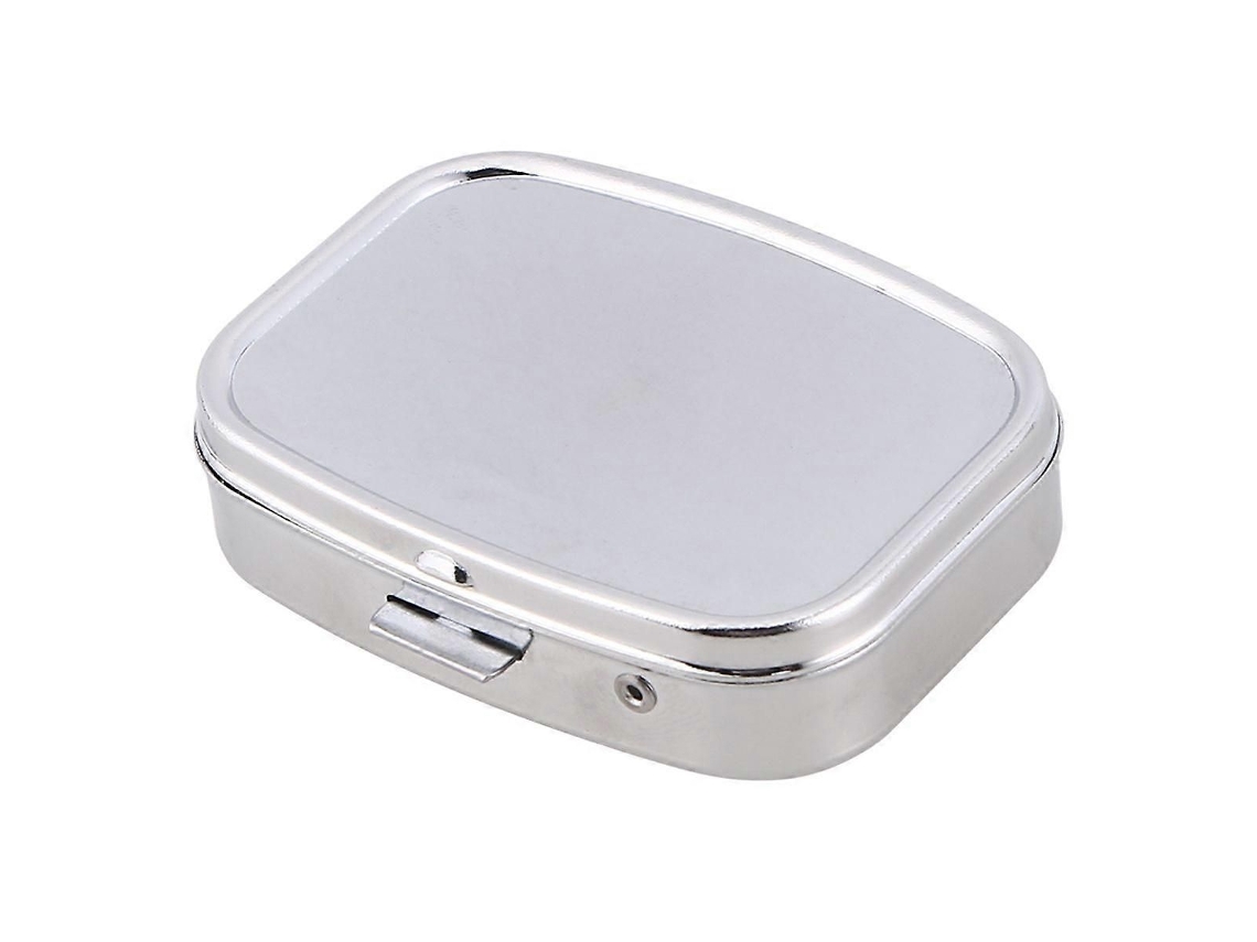 Caixa De Comprimidos De Metal Com 2 Compartimentos, Compacta E Ideal Para Viagens.