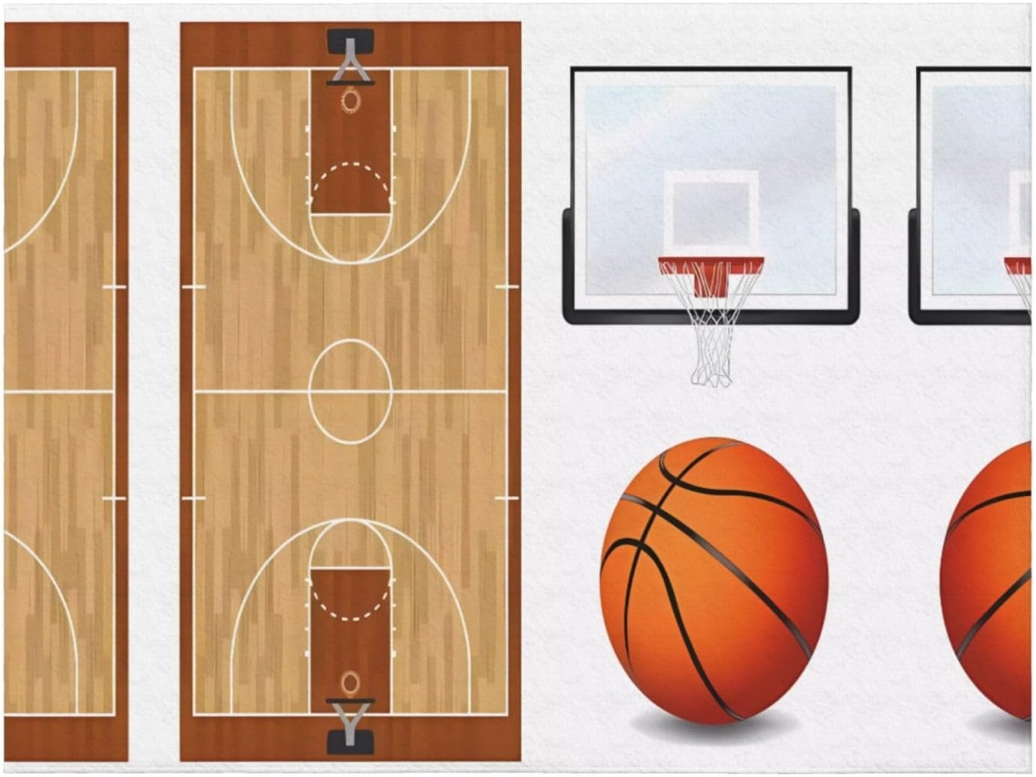 Colcha de Flanela com Estampa Quadra Basquete Macia e Quente Ideal para Sofá Quarto 101 6 X 76 2 Cm, Macio, Qu