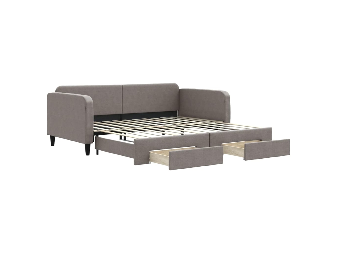 Daybed With Trundle, Daybeds With Trundles Vidaxl Cinzento-acastanhado Tecido (100 X 200 Cm)