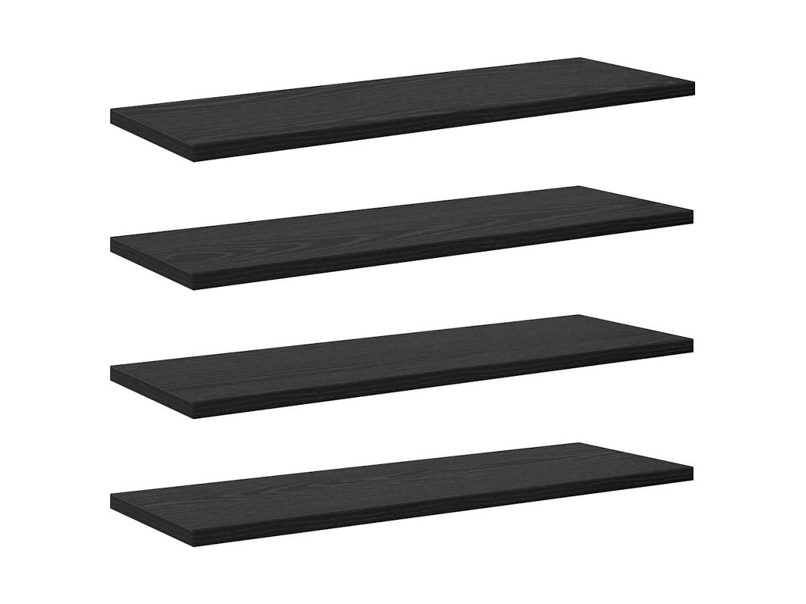 4 Pcs Estante | Prateleira De Prateleira Preto 60 X 20 X 1,5 Cm