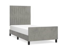 Bed Frame With Headboard, Bed Frames With Headboards Vidaxl Cinzeto Veludo (90 X 200 Cm)