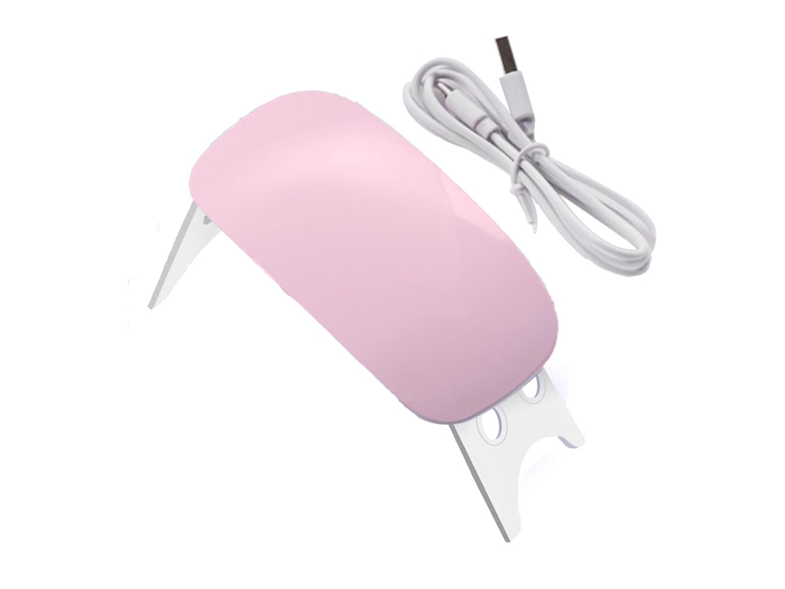 Secador De Uñas Em Forma De Rato Portátil Plegável Com 6 Chips Led Usb Mini Lâmpada De Uñas Rosa