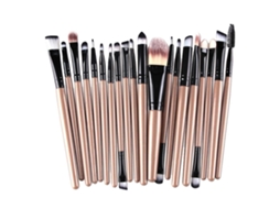 Conjunto De 20 Pincéis De Maquiagem Profissional, Pincel Para Base E Pó, Preto E Dourado Everley891