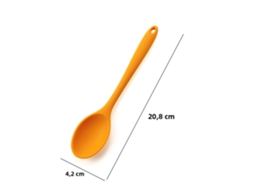(laranja) Colher De Cozinha De Silicone Macio Com Cabo Longo, Colher De Sopa De Silicone