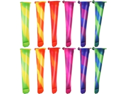 Conjunto De 12-moldes Silicone Reutilizáveis Para Picolé