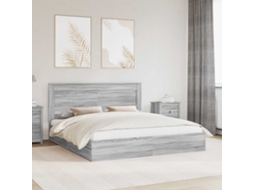 Vidaxl Cama Com Armazenamento Com Gaveta Cinza Sonoma 200 X 200 Cm