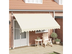 Vidaxl Toldo Retrátil Manual 400 Cm Creme
