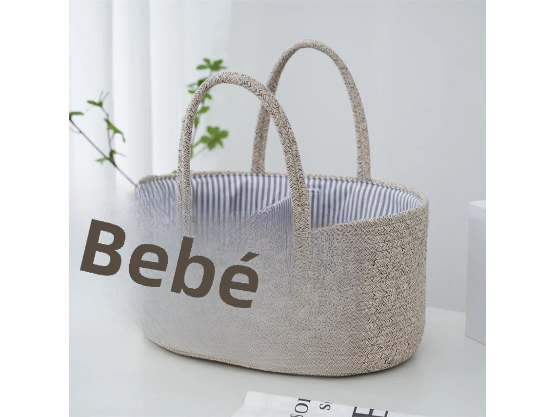 Bolsa de Viagem Multifuncional para Mães, Cesto para Fraldas, Laptop, Algodão, Bege BRILVIBERA