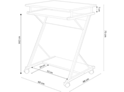Mesa de Apoio para Portátil JSHOME Volta Branco (60 x 75 x 48 cm - Metal e Madeira)