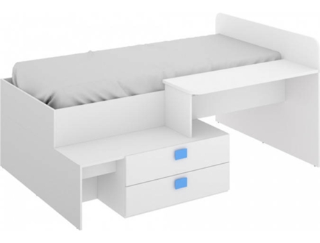 Cama Individual  Chic 03K43743 (Branco, Azul - Contraplacado, Metal - 195x134x95 cm)