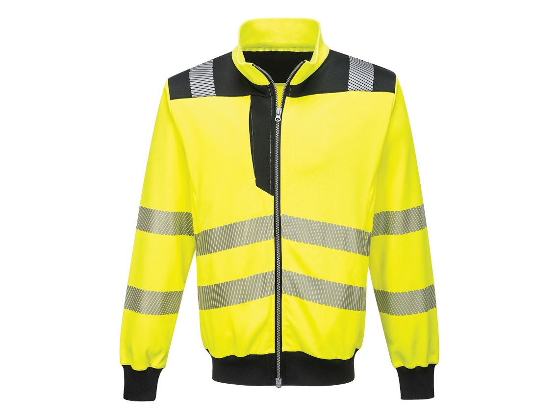 Moletom De Alta Visibilidade Com Zíper Pw3 / Amarelo Preto / P Portwest