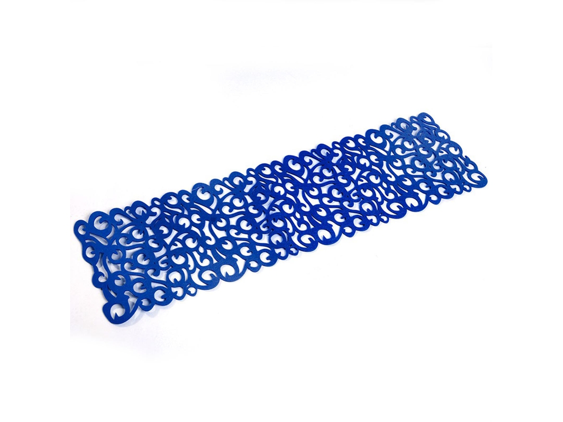 Ronjoe-guarda-mesa De Feltro Retangular Com Desenho Floral Decorativo Mesa Azul Real
