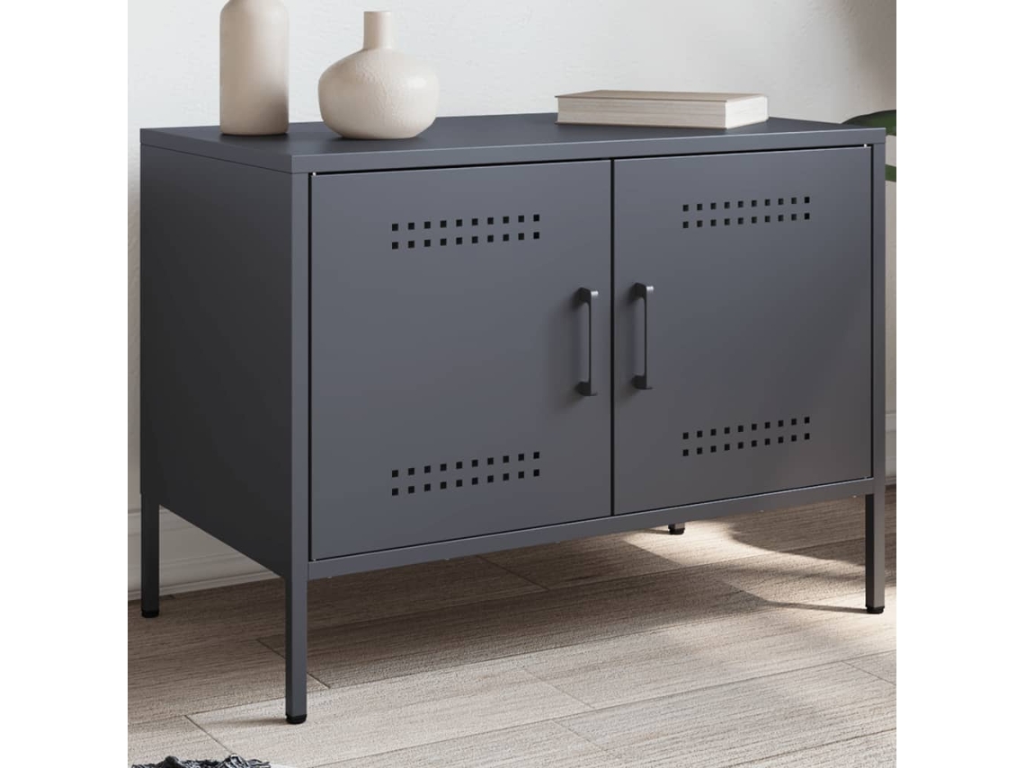 Vidaxl Móvel De Tv 68x39x50,5 Cm Aço Antracite