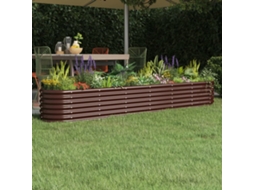 Vidaxl Canteiro Elevado Jardim 260x40x36cm Aço Galvanizado Castanho