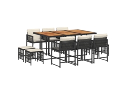 Garden Dining Set, Garden Dining Sets Vidaxl Preto Rattan / Vime (n/a)