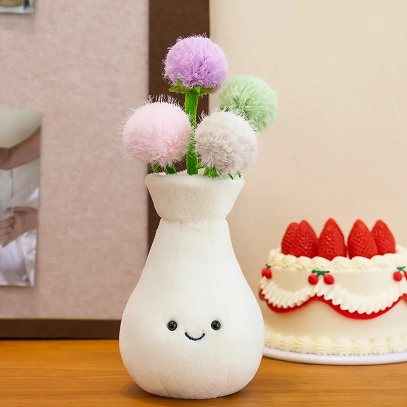 (dente-de-leão) Vaso De Pelúcia Artificial Fofo, Buquê Criativo Para Decoração De Casa