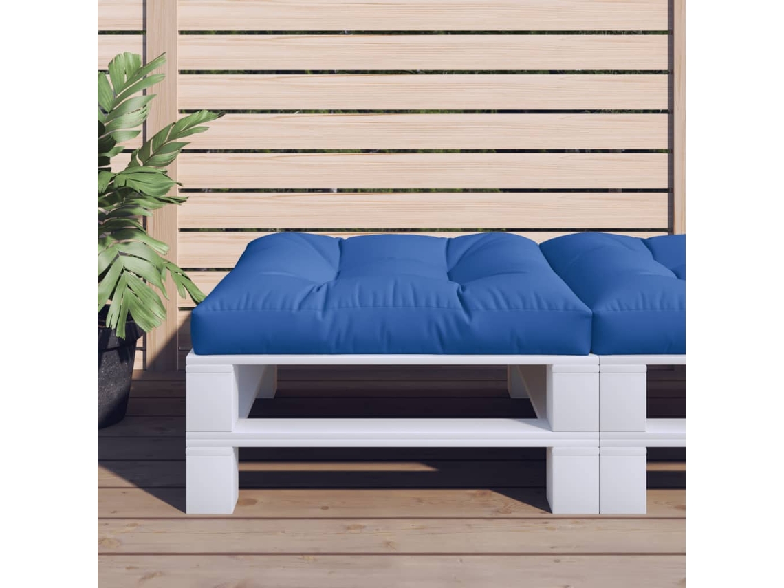 Vidaxl Almofadão Sofá De Paletes 80x80x12 Cm Tecido Azul Real