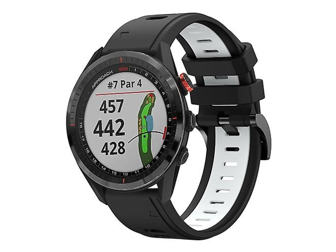 Bracelete de Smartwatch para Garmin Approach S62 22Mm Preto-Branco VENISYMLIS